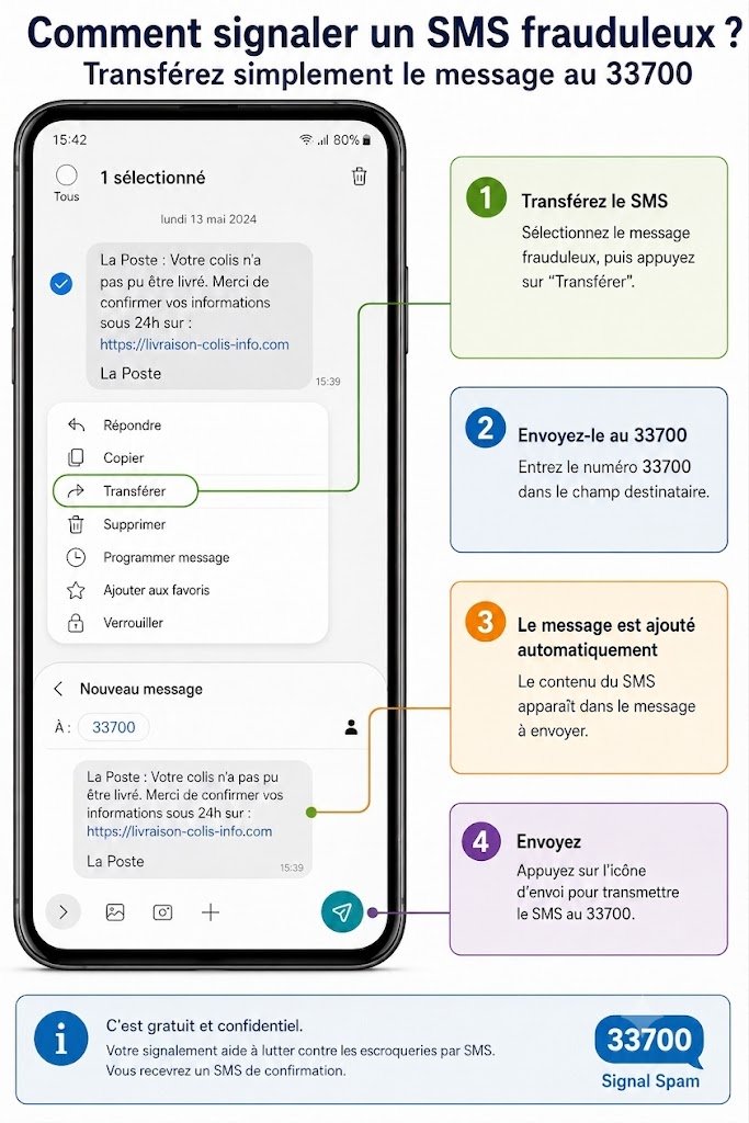 Transfert d'un SMS vers le 33700