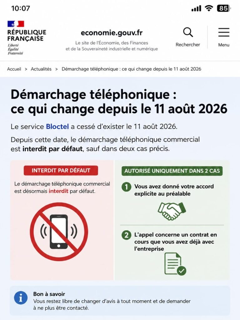 Nouvelle règle de démarchage téléphonique