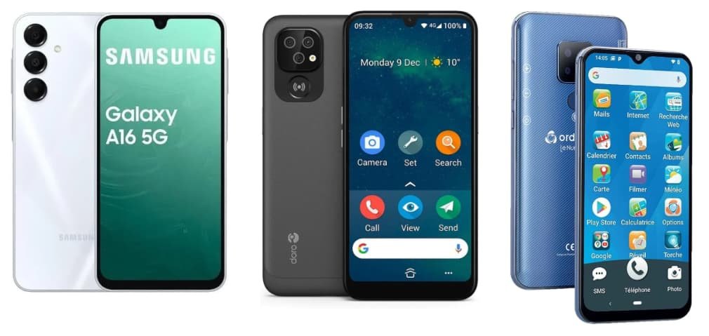 Samsung Galaxy A16 5G, Doro 8100 et Ordissimo Le Smartphone